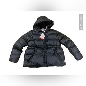 NWT HUNTER Women's medium puffer Coat original A-Line black jacket parka